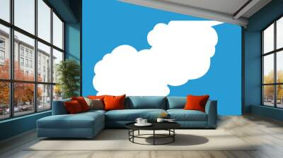 Cute cartoon cloud speech bubble connected sideways Wall mural